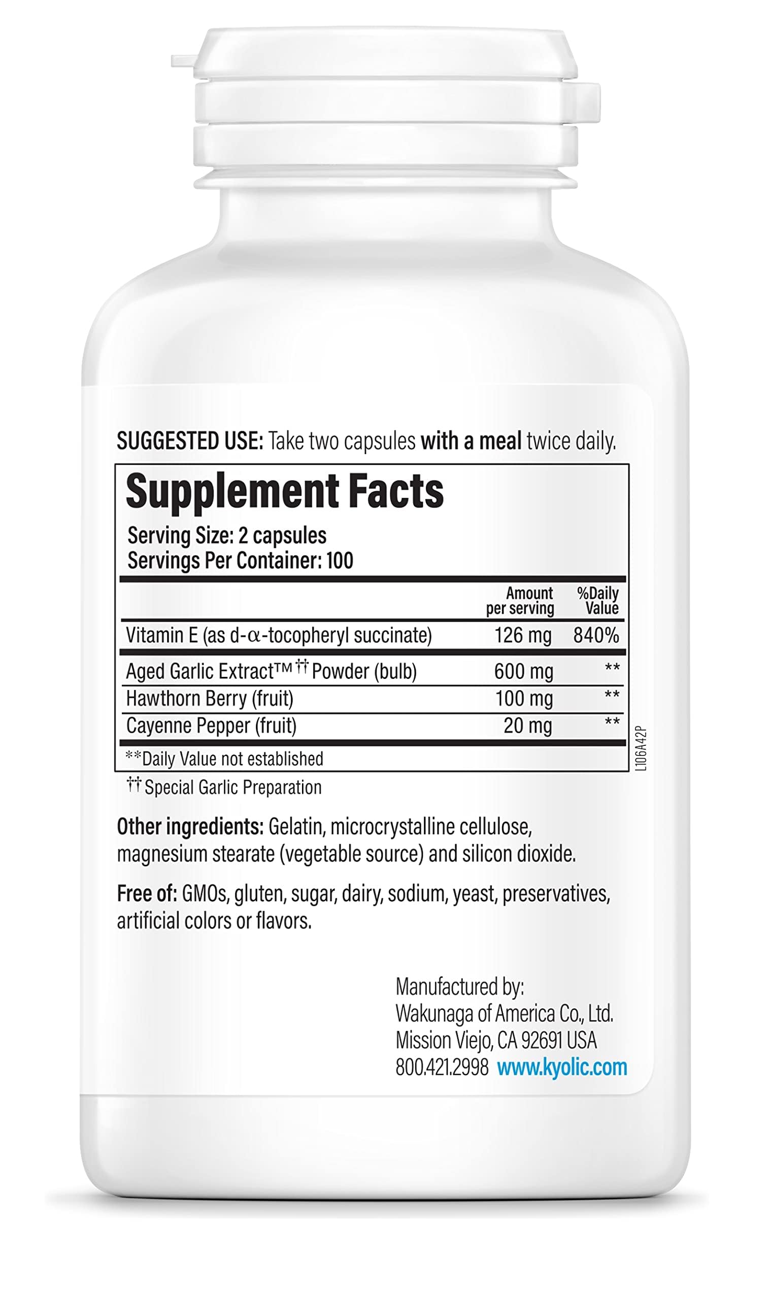 Kyolic Formula 106 capsules arranged for daily use and circulation wellness.