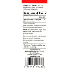 Kyolic Aged Garlic Extract liquid pour demonstrates easy daily dosing and odorless use.