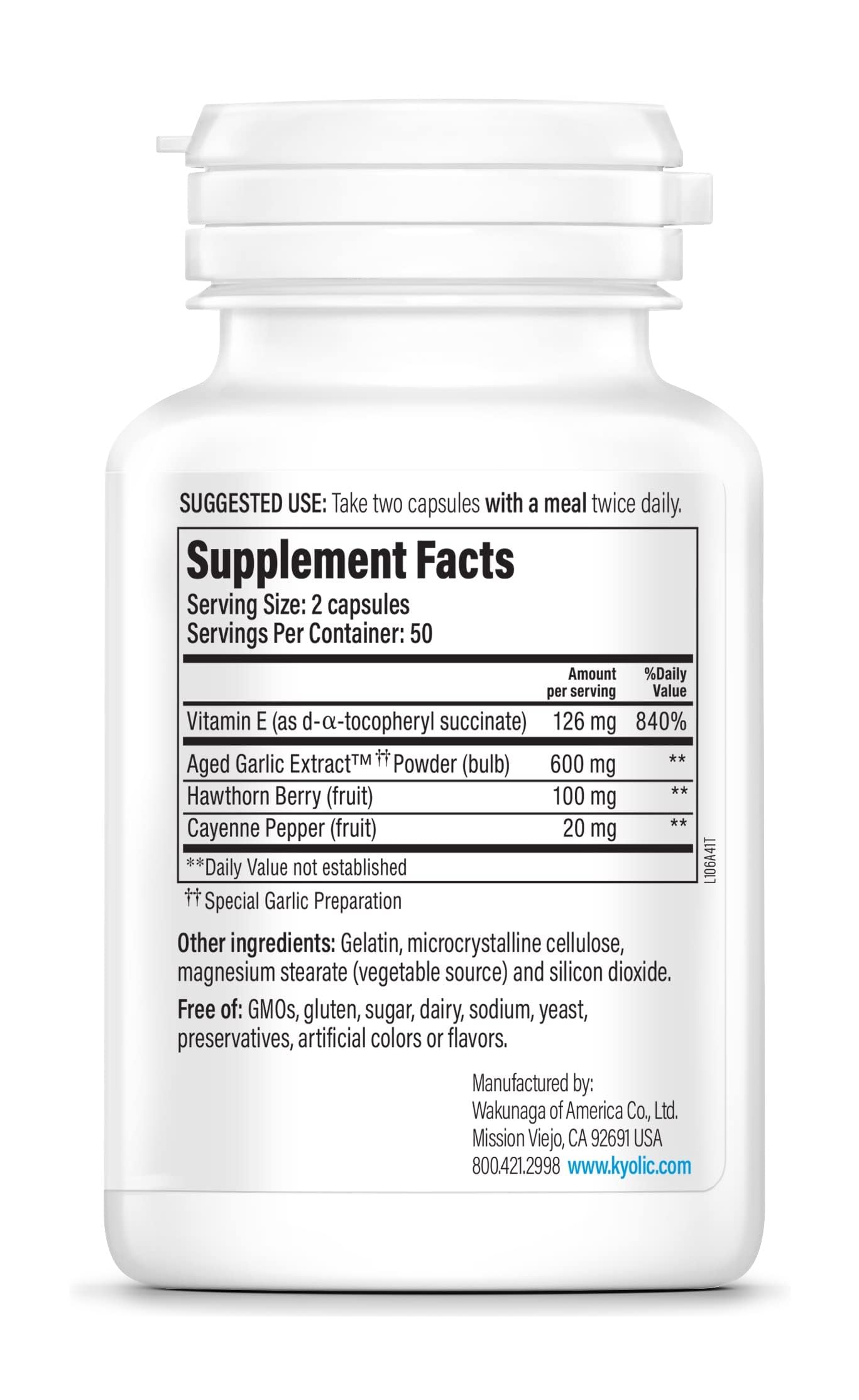 Kyolic Formula 106 capsules for circulation and heart health