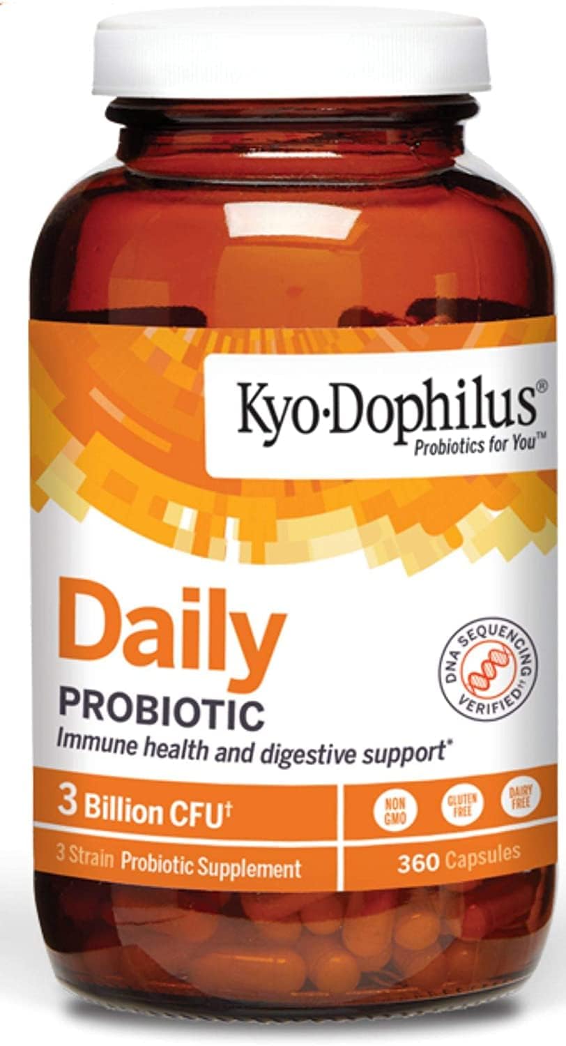Kyolic Kyo-Dophilus daily probiotic bottle supports digestive balance and immune wellness