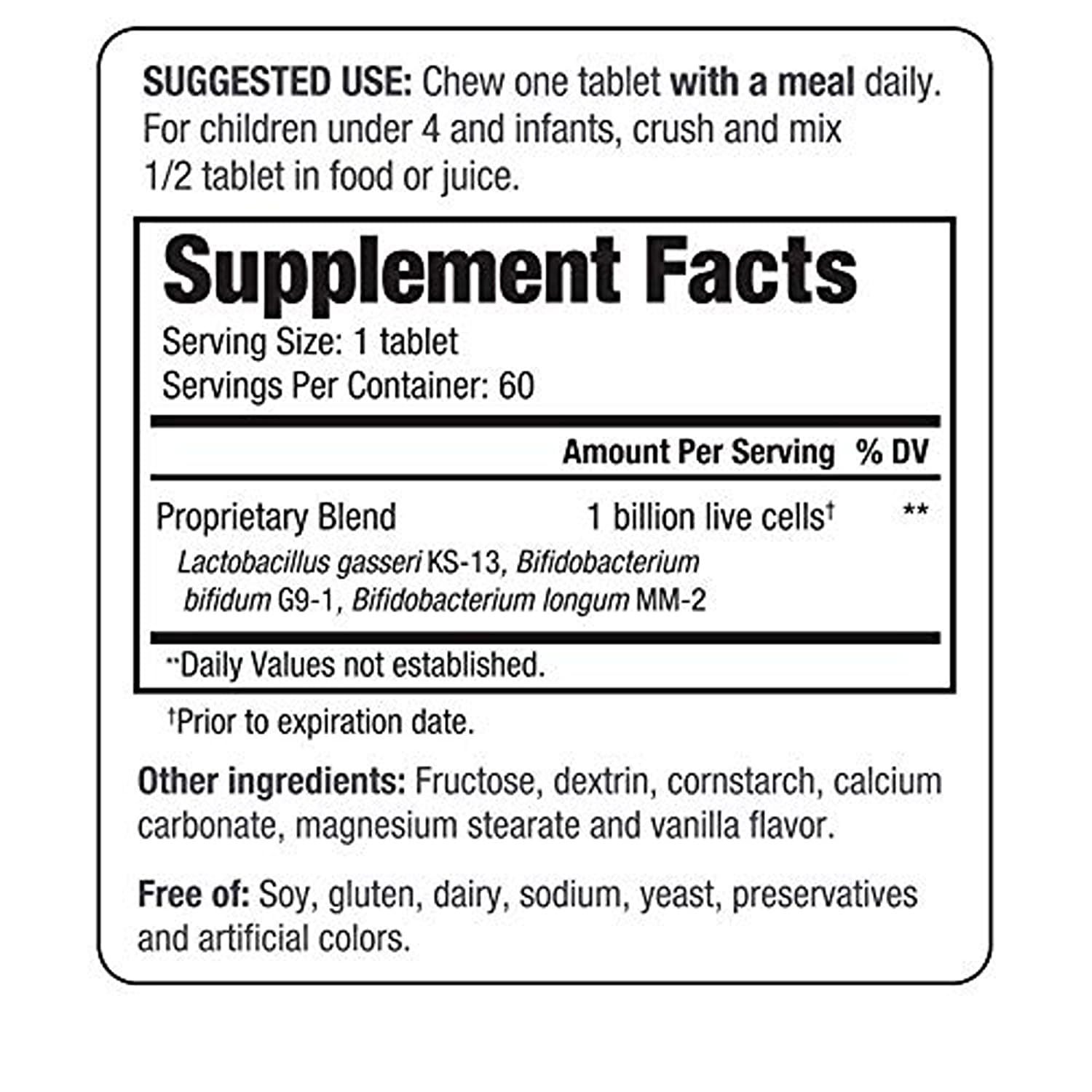 Kyolic Kyo-Dophilus Kids vanilla chewables for digestive balance.