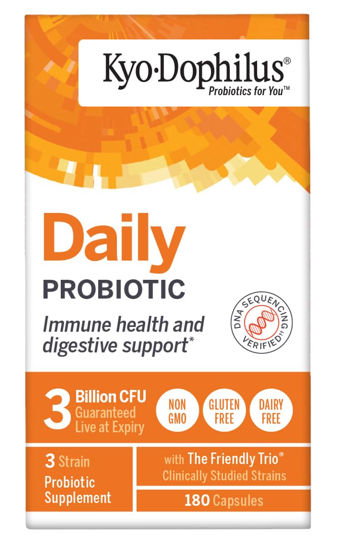 Kyolic Kyo-Dophilus non-dairy, gluten-free label for allergy-conscious consumers.