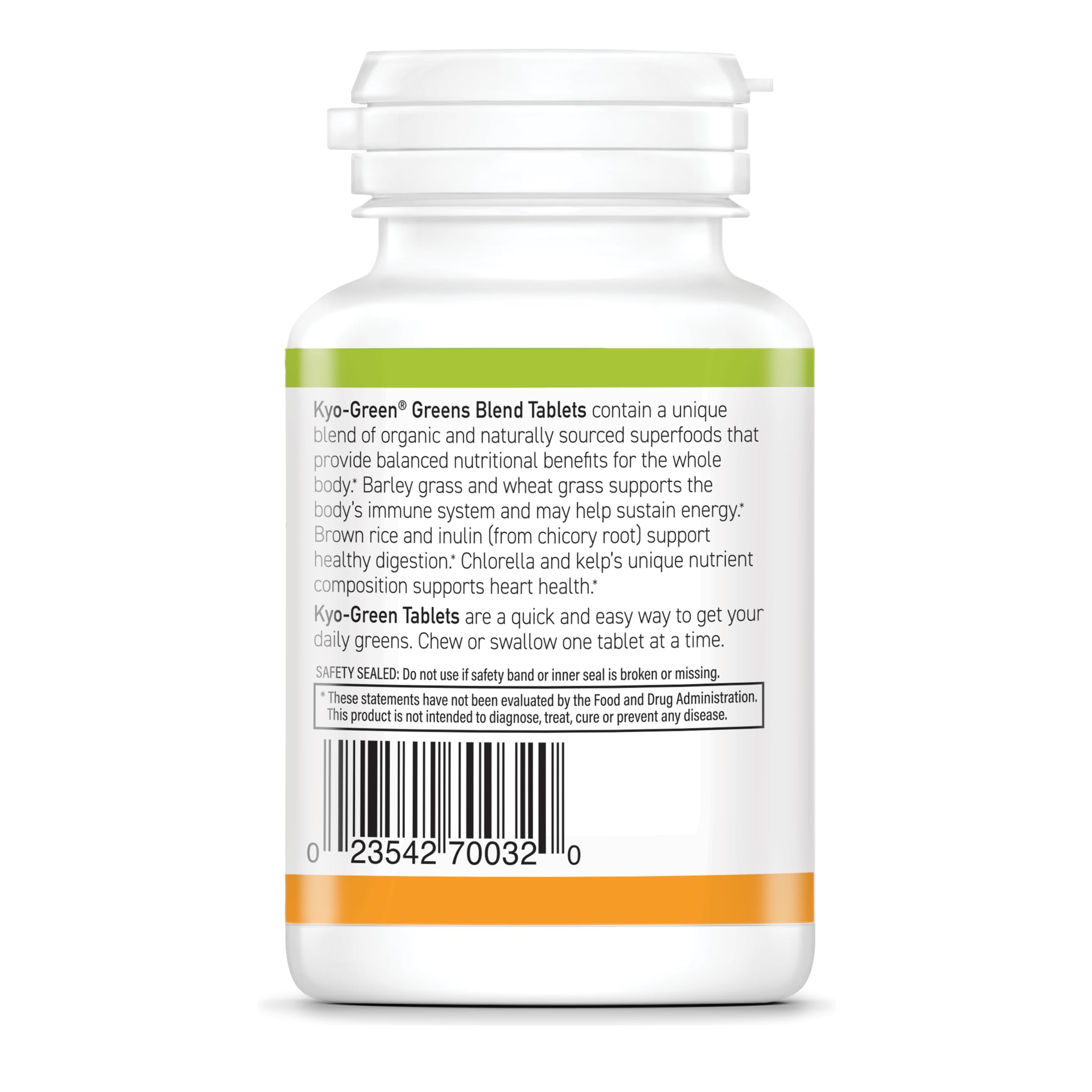 Kyolic Kyo-Green tablets are easy to chew or swallow for flexible use.