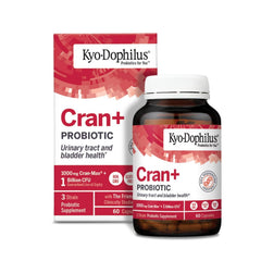 Kyolic Kyo-Dophilus Cran+ Probiotic bottle with cranberry extract may support urinary balance.