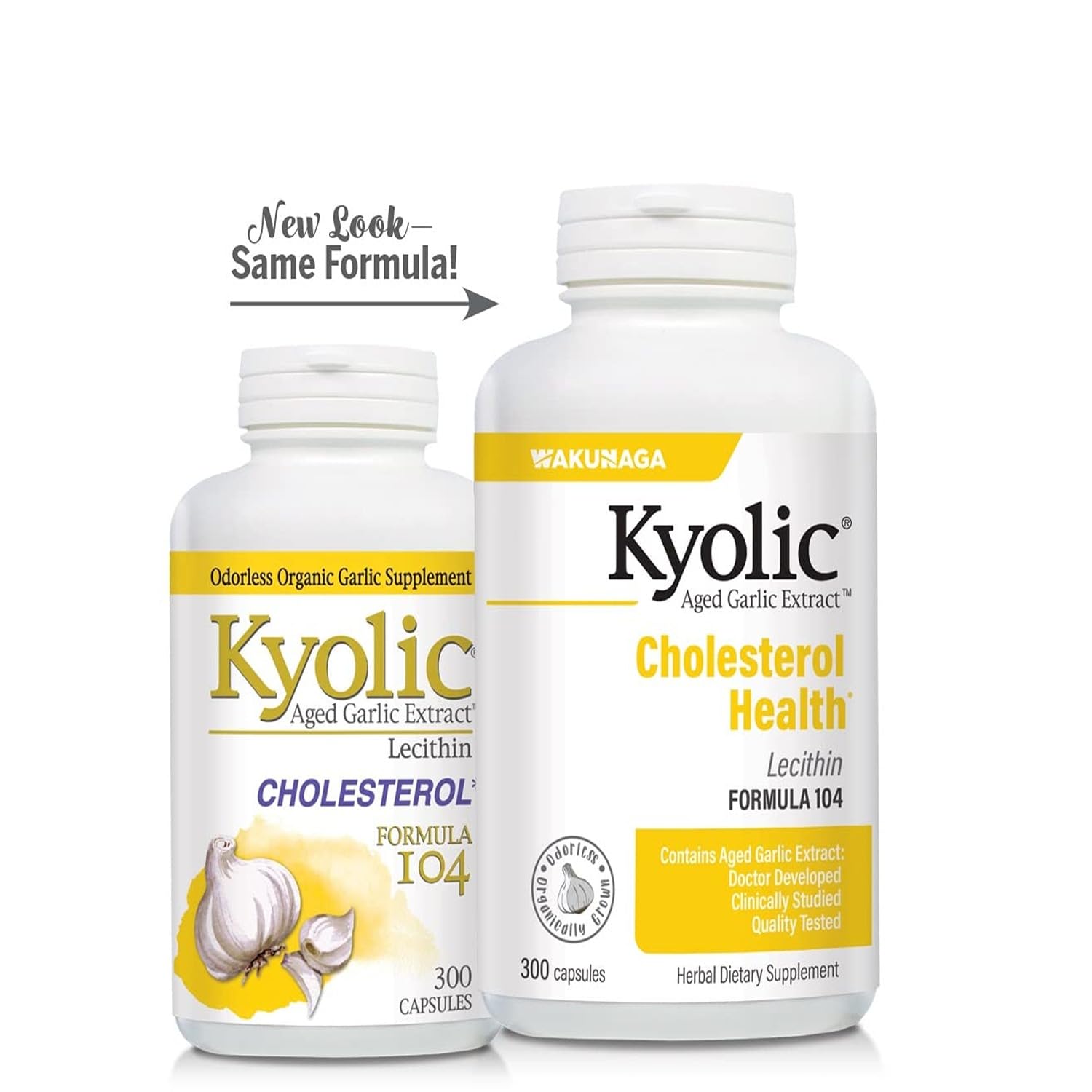 Kyolic brand wellness card notes odorless formula for gentle use.