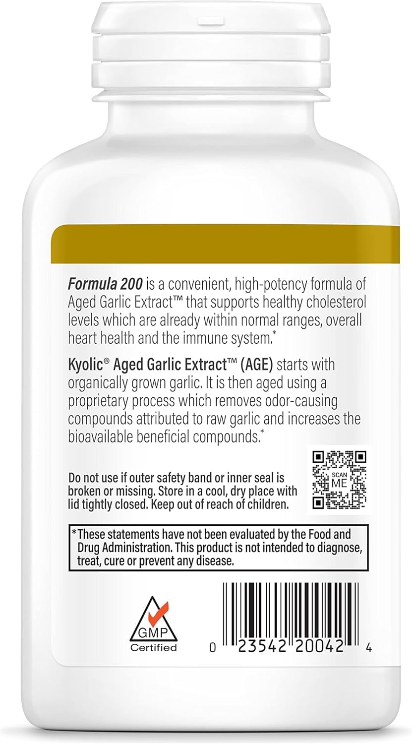 Kyolic Reserve bottle back provides simple dosing guidance.