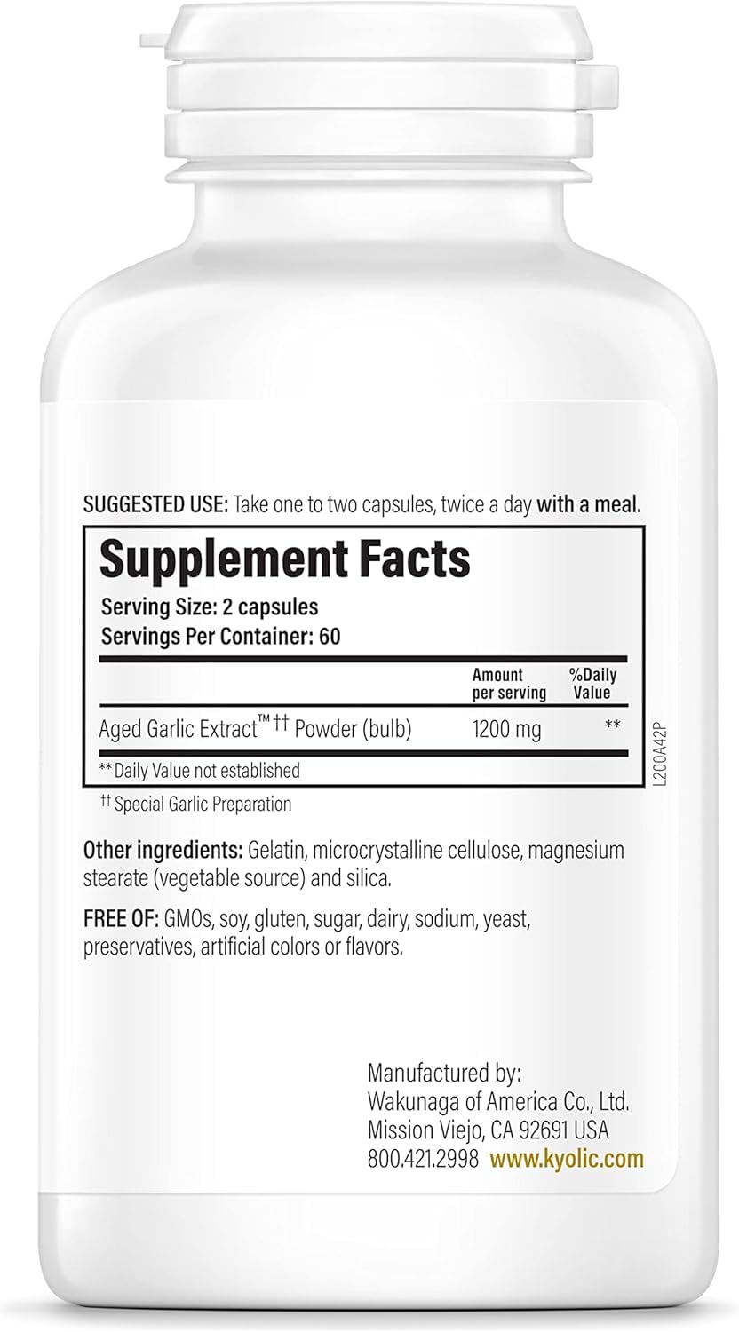 Kyolic Reserve bottle closeup shows capsules and clean design.