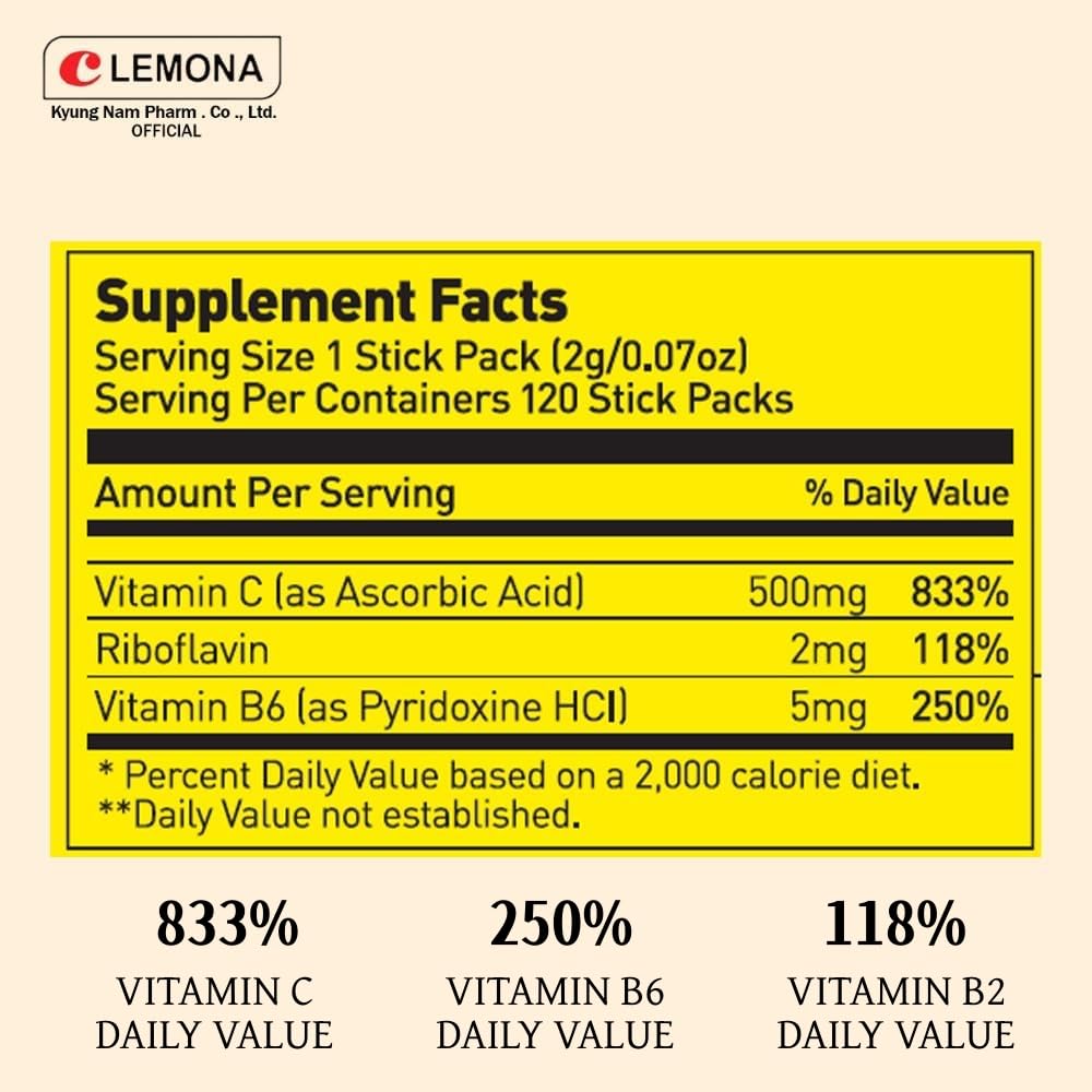 Kyung Nam Pharm LEMONA lemon-flavor stick in hand for quick daily boost.