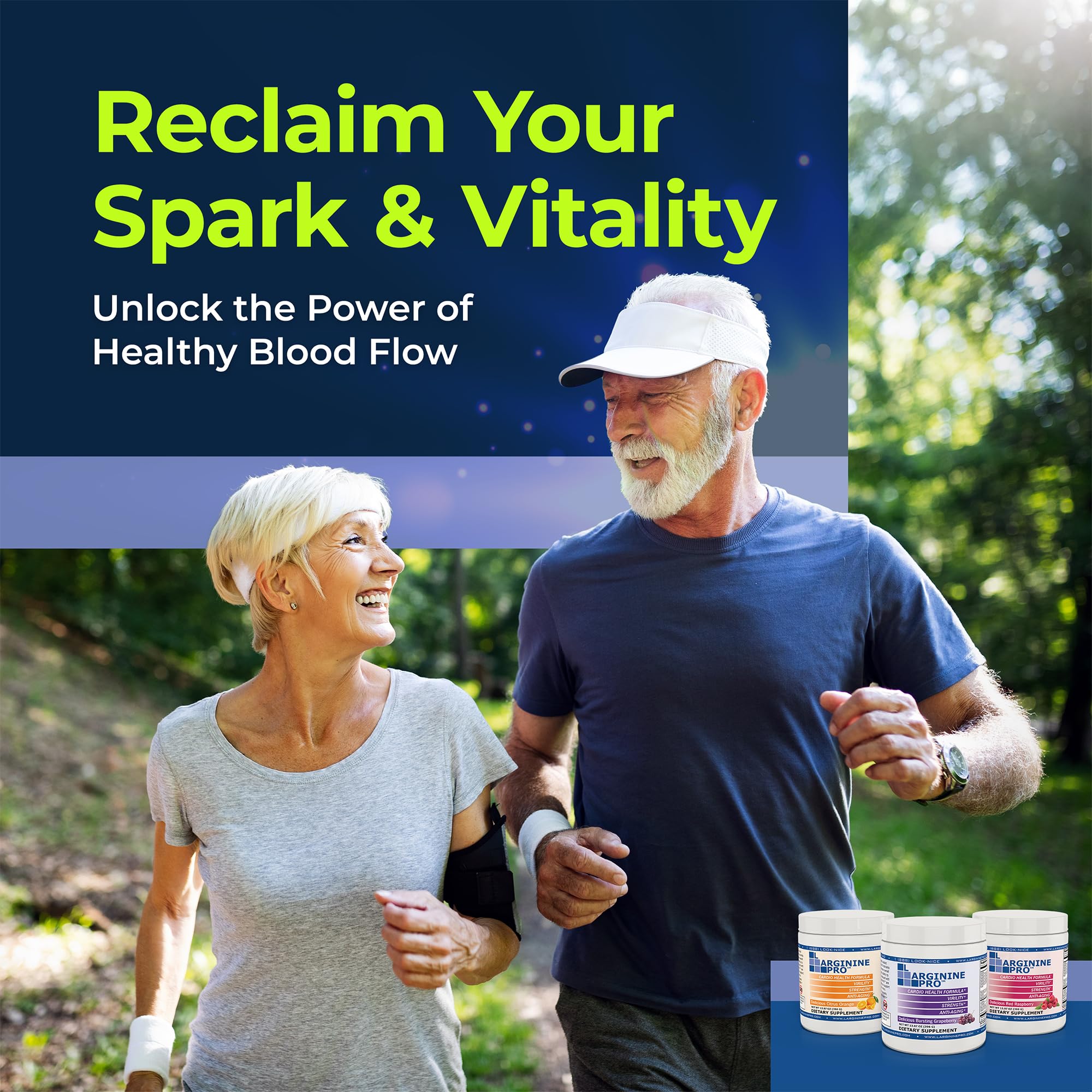 L-ARGININE PRO ingredient panel features Aquamin minerals and essential vitamins
