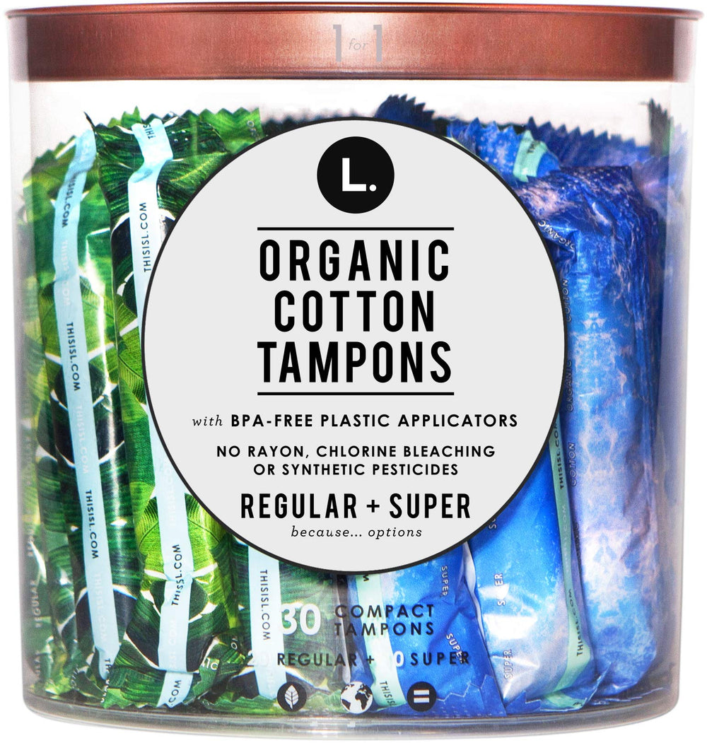 L. tampons with compact BPA-free applicator for discreet, comfortable use.