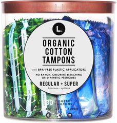L. tampons with compact BPA-free applicator for discreet, comfortable use.