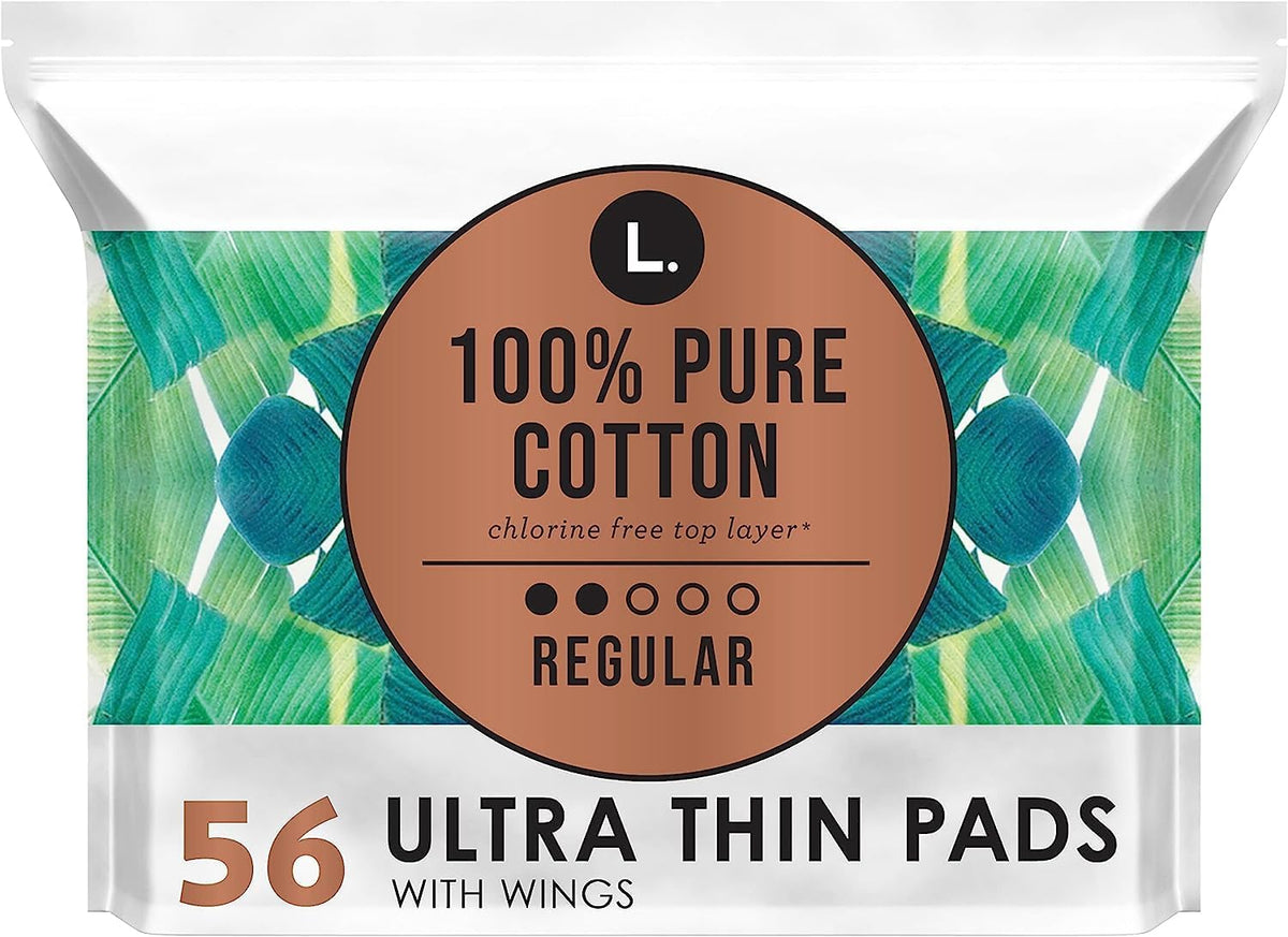 L. Ultra Thin Pads with breathable cotton top layer offering everyday comfort