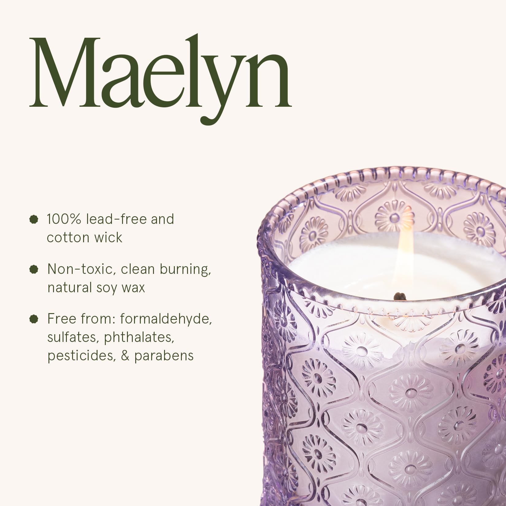 LA JOLIE MUSE clean burn wick ensures steady, even flame.