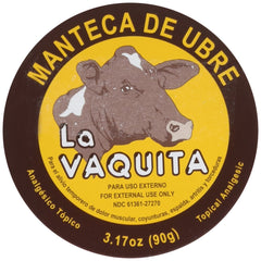 La Vaquita Manteca de Ubre en lata ofrece alivio suave para molestias localizadas.