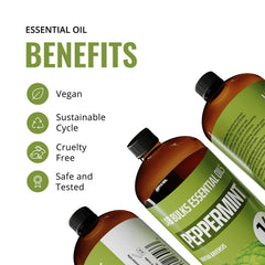 Lab Bulk Peppermint essential oil two bottles showing bulk value.