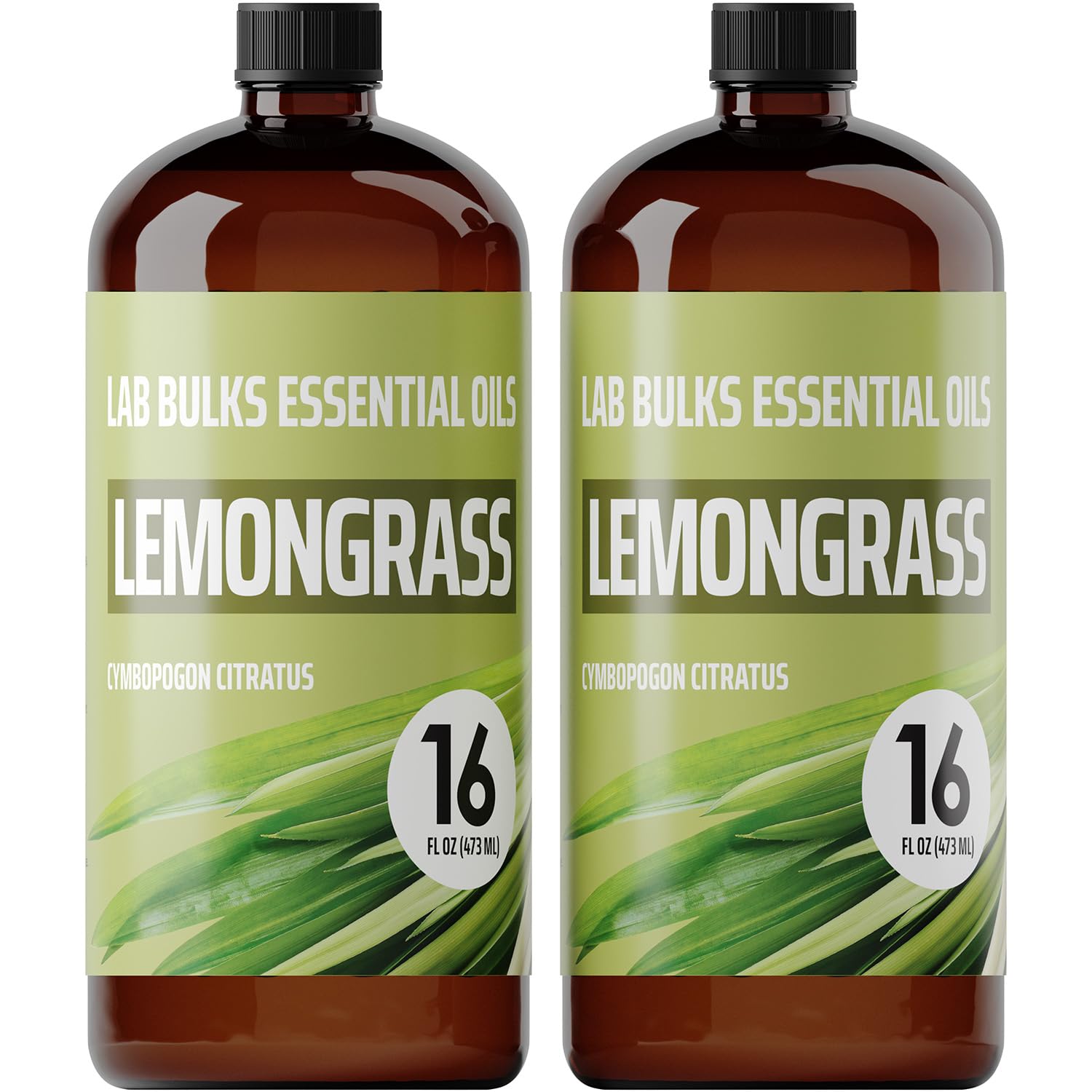 LAB BULKS Lemongrass essential oil bottle for diffusion and DIY blends.