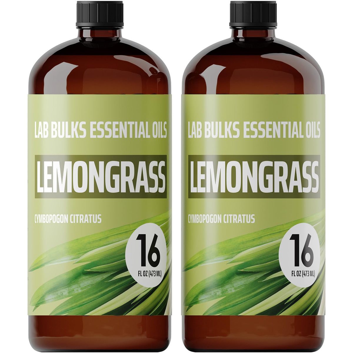 LAB BULKS Lemongrass essential oil bottle for diffusion and DIY blends.