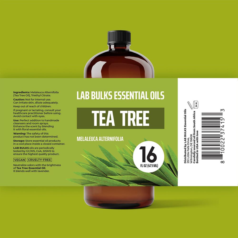 Lab Bulks Tea Tree Oil ready for diffuser use and aromatherapy