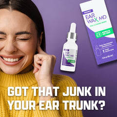 Lab comparison setup with eosera Ear Wax MD Drops highlighting rapid breakdown.