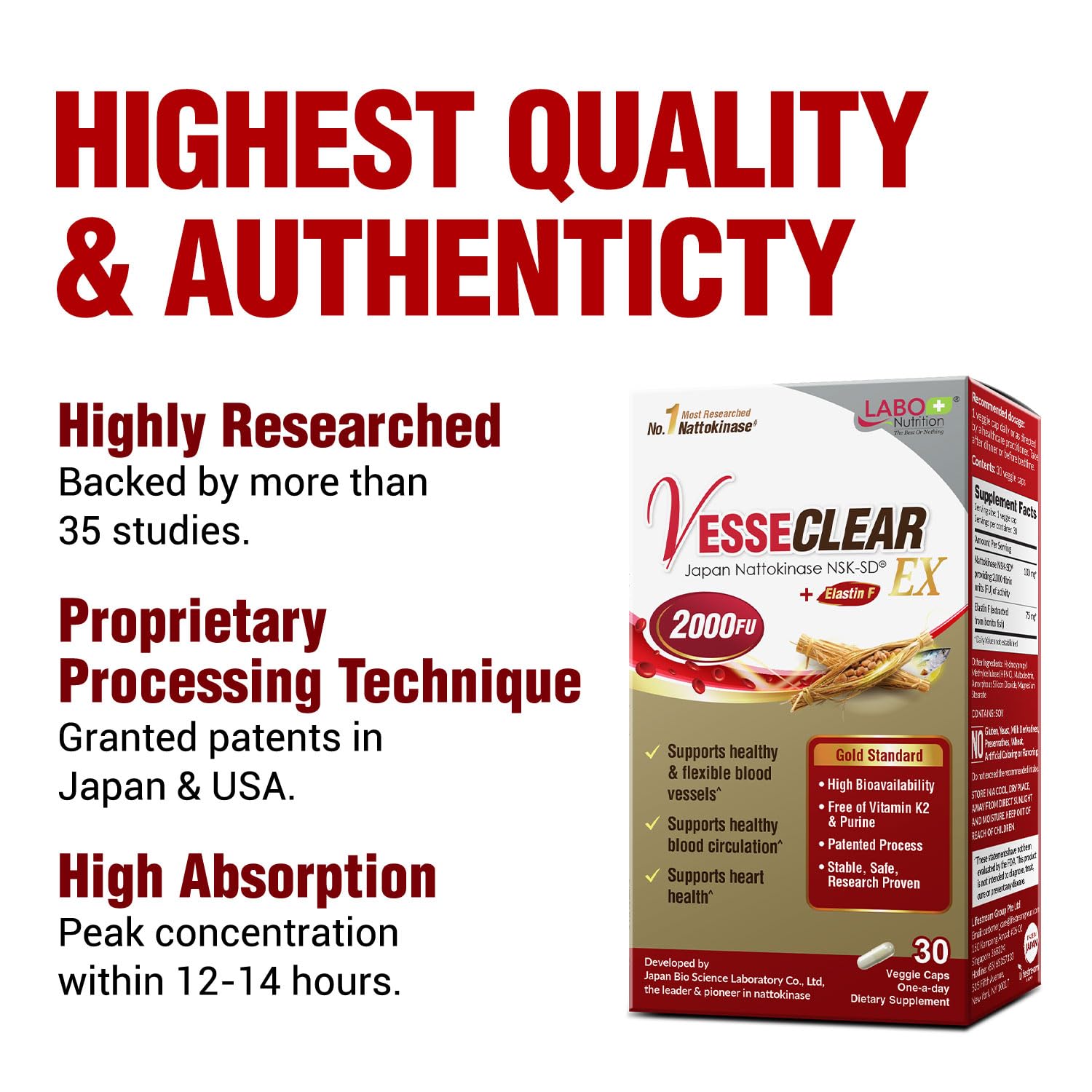 Elastin F capsules close-up showing elastin peptide for arterial elasticity support
