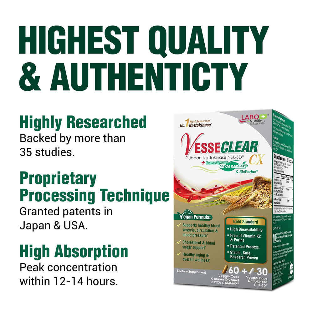 Vegan-friendly VesseCLEAR CX formula designed for vegetarian diets