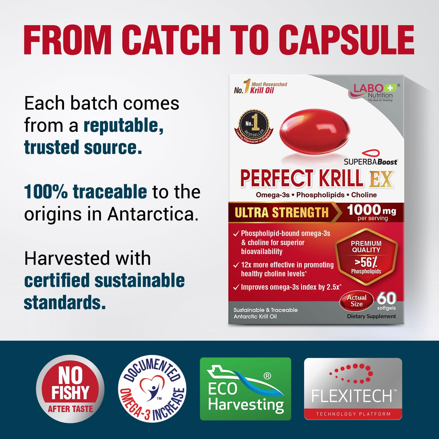 LABO Nutrition Perfect Krill EX high phospholipid content vs typical krill.