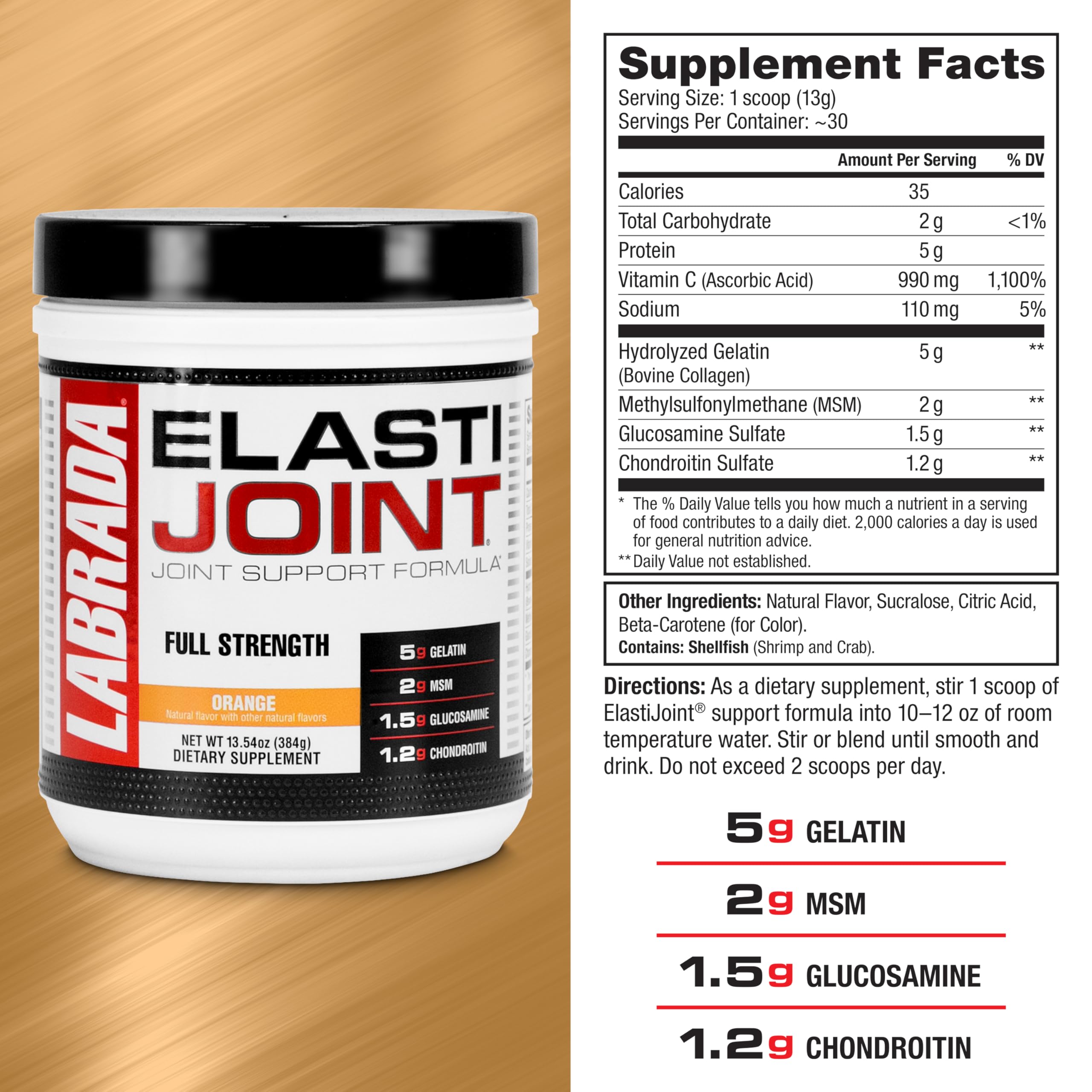 Labrada Elastijoint powder being mixed for workouts and recovery.