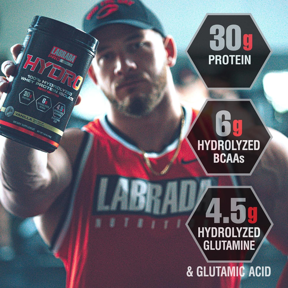 Labrada Hydro vanilla shaker demonstrates instant mixing for convenient shakes