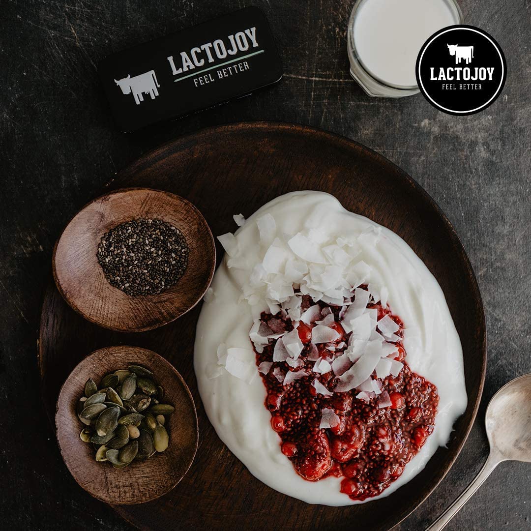 LactoJoy label close-up to boost trust and ingredient transparency.