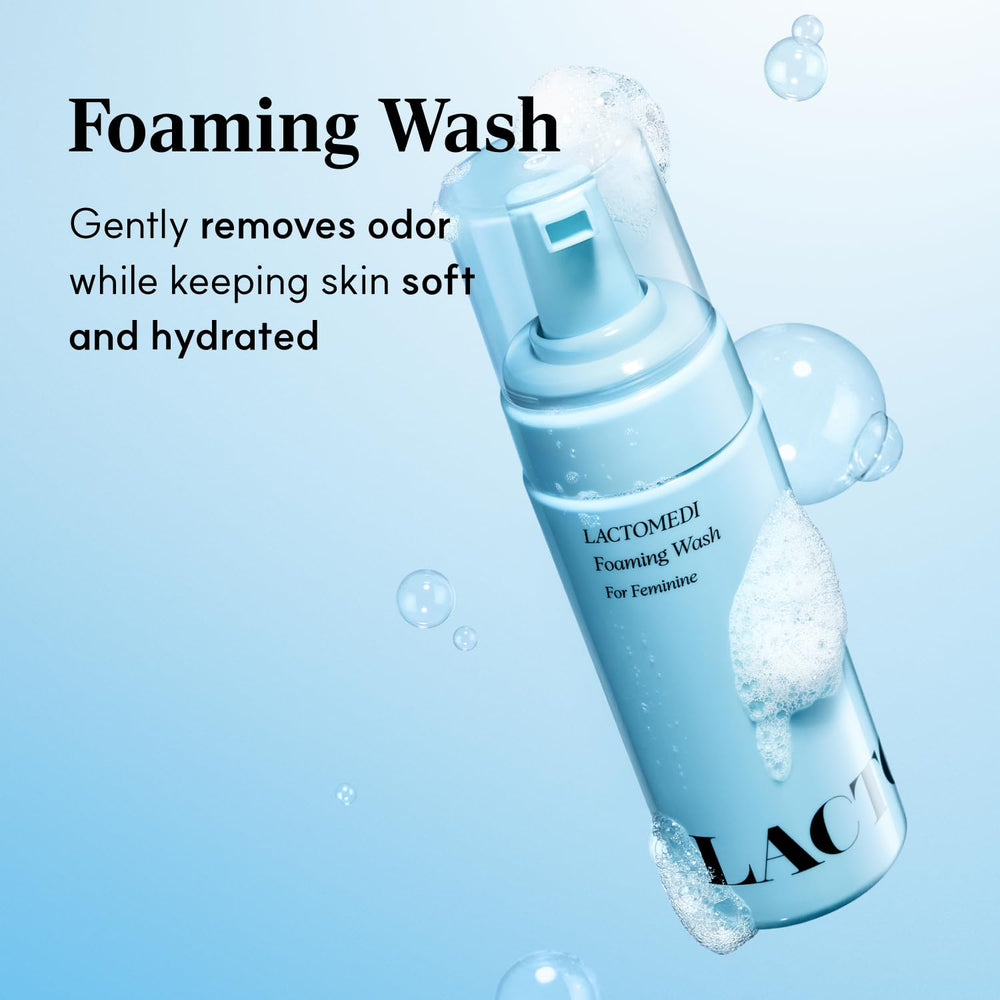 LACTOMEDI foaming cleanser close-up foam delivering soothing cleanse