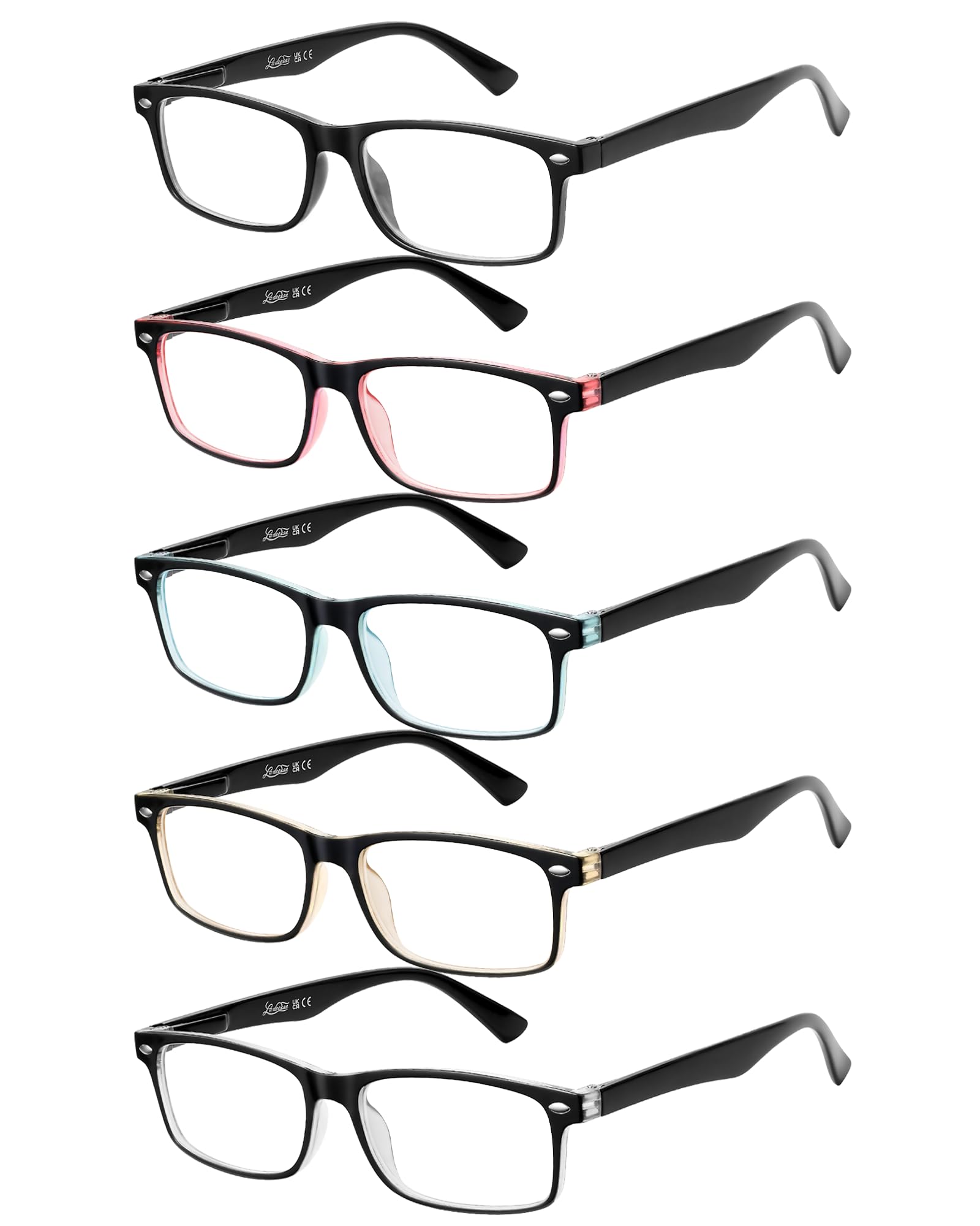 Gafas de lectura LADEESSE para mujer, pack de 5, ideal para uso diario.