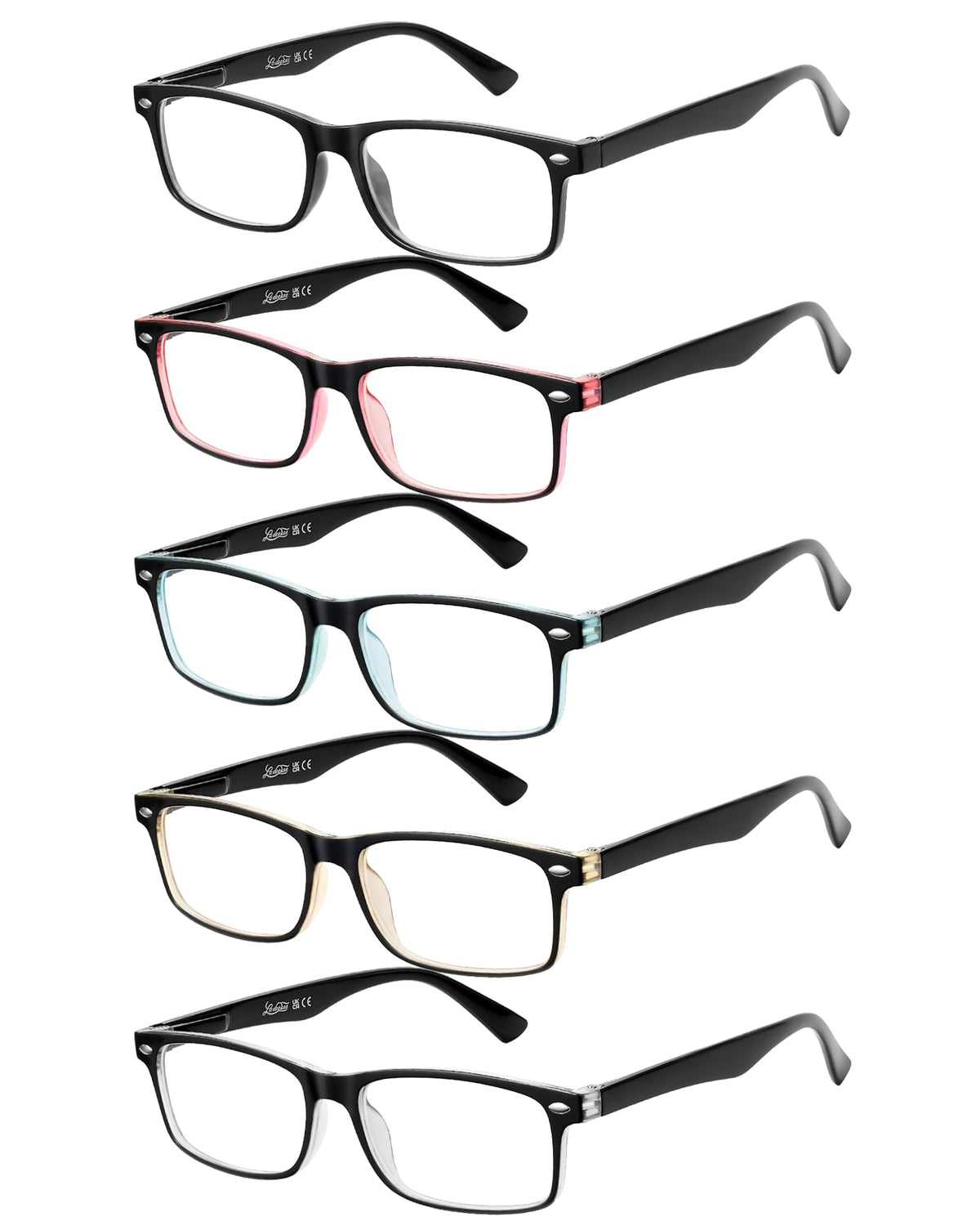 Gafas de lectura LADEESSE para mujer, pack de 5, ideal para uso diario.