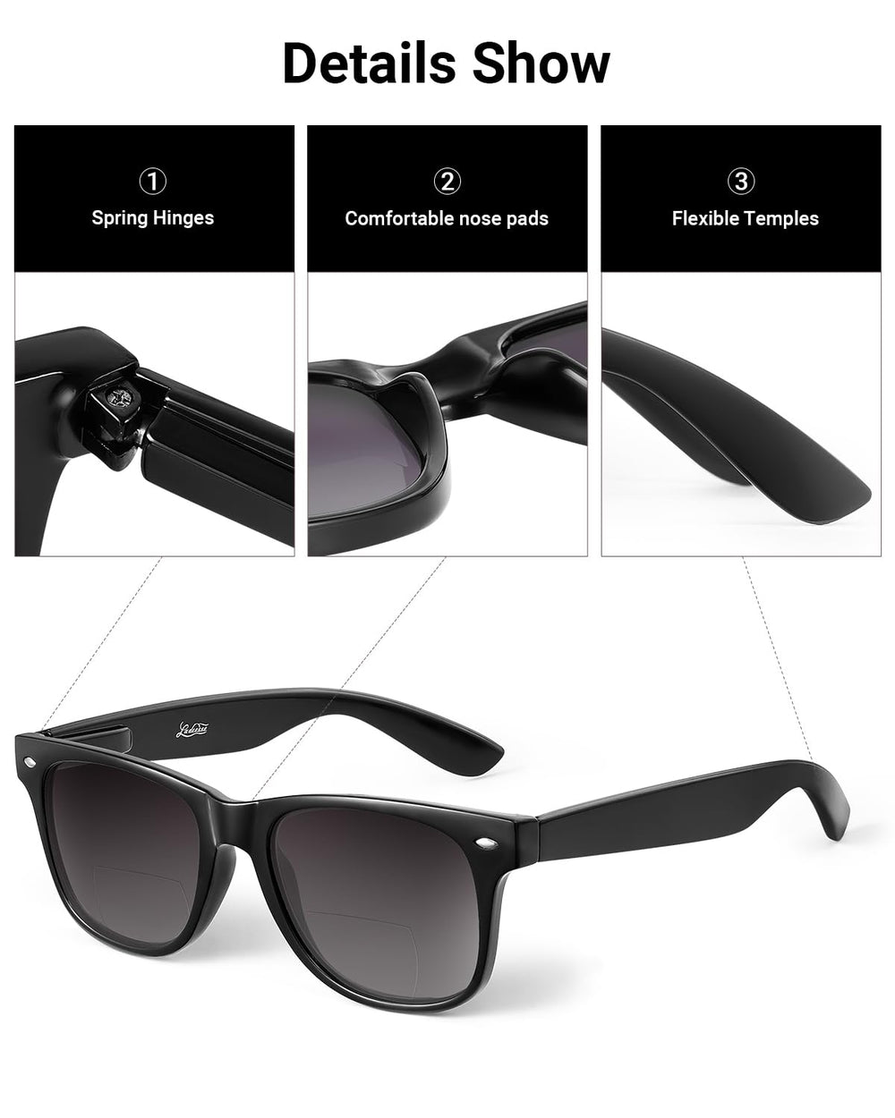 LADEESSE UV400 lenses protect from UVA/UVB glare in bright sun