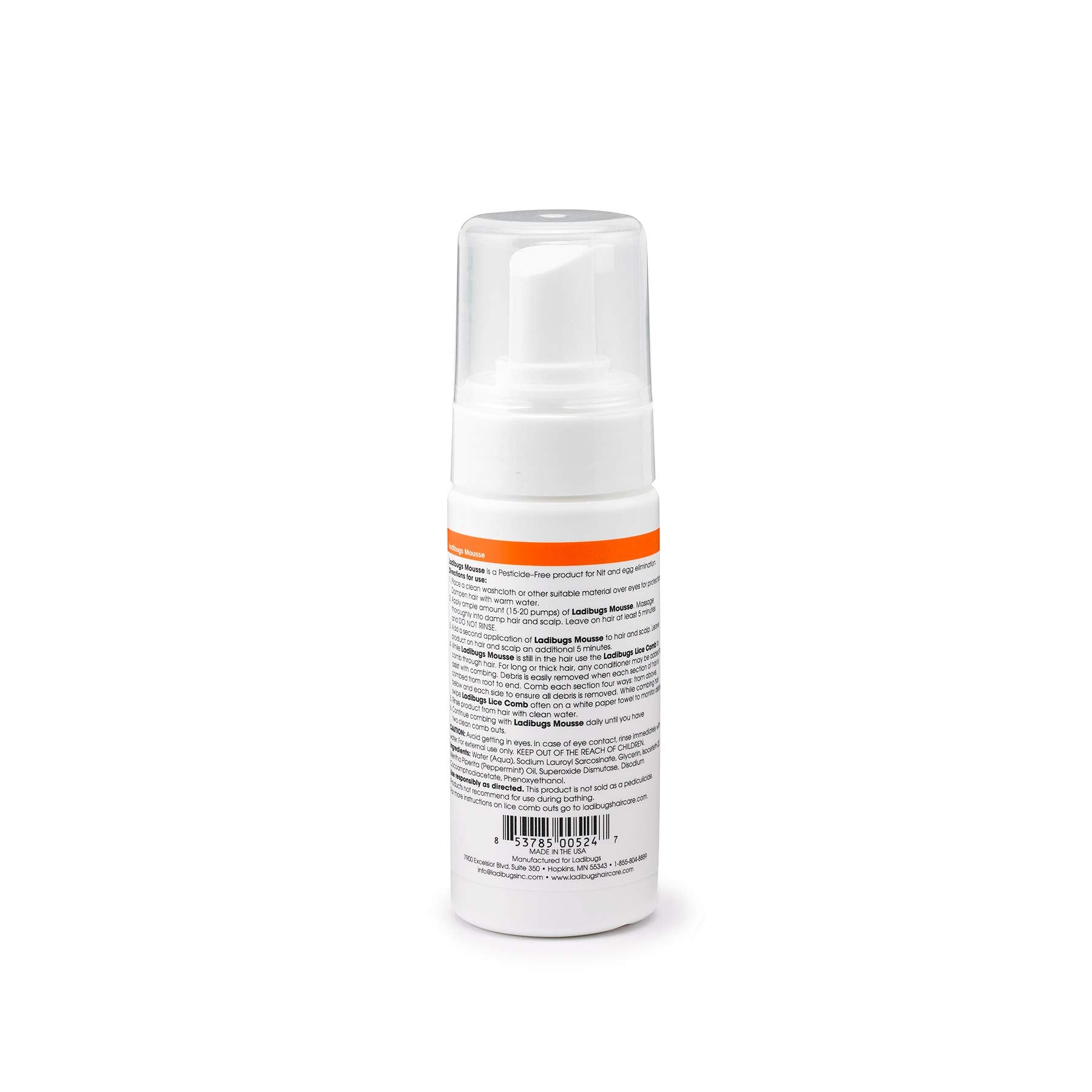 Ladibugs Elimination Mousse applied on damp hair before treatment