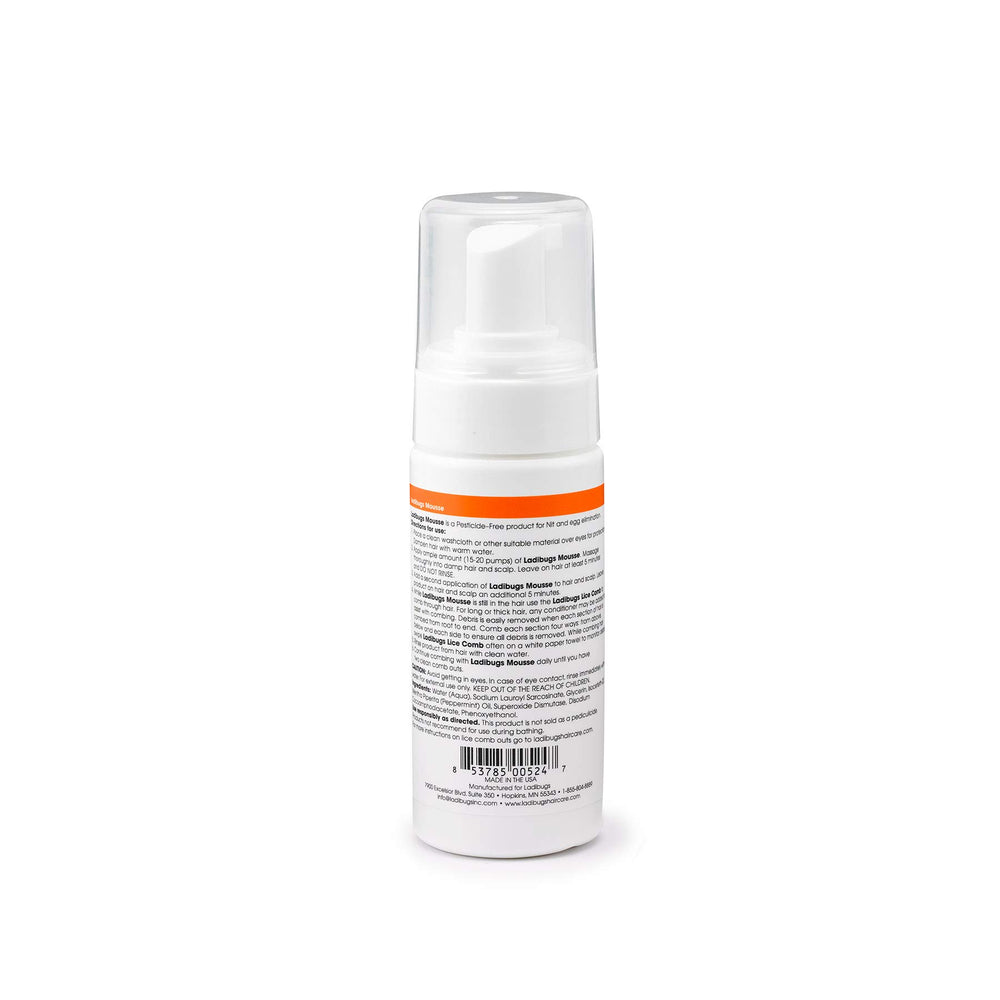 Ladibugs Elimination Mousse applied on damp hair before treatment