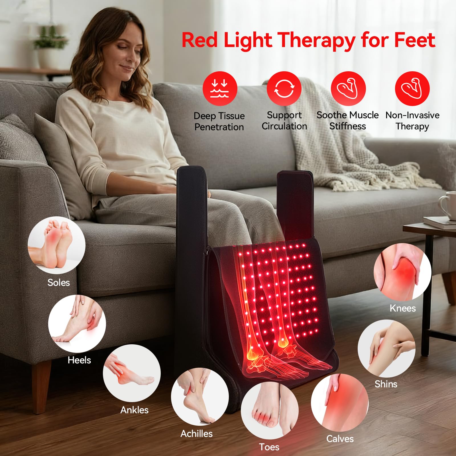 LAFCARE built-in timer, brightness levels, and mild warmth features.