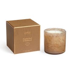 LAFCO New York Holiday Signature Fall Candle closeup showing pumpkin seed and sandalwood aroma.