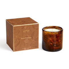 LAFCO New York Holiday Signature Fall Candle with spiced pomander pour enhances cozy ambiance.