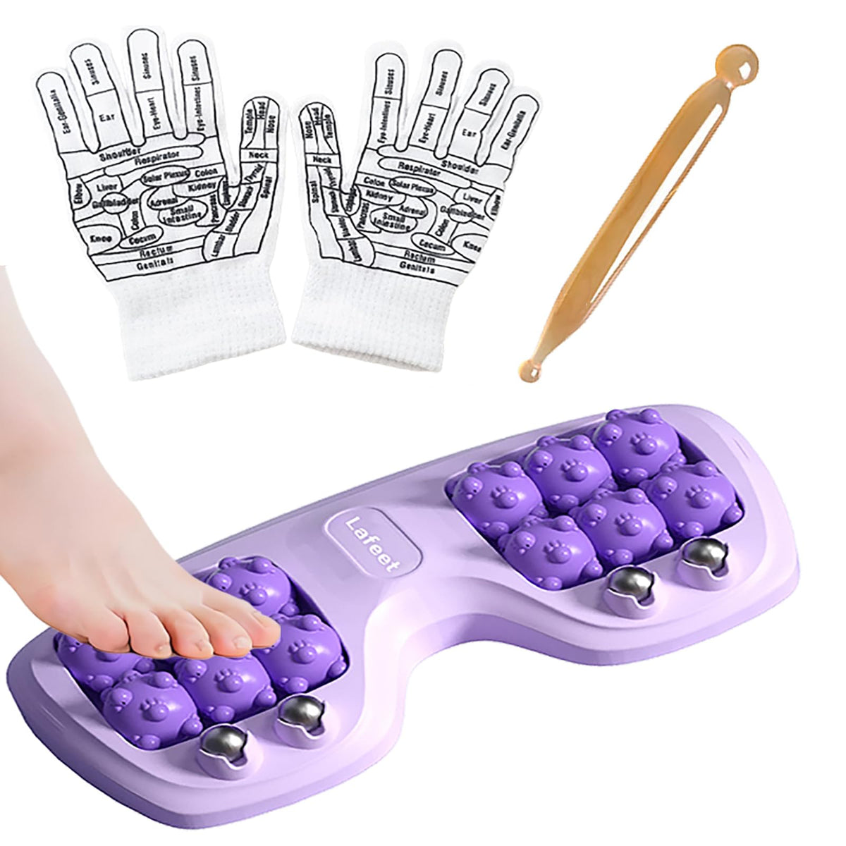 Lafeet portable foot massage roller with dual acupressure for soothing relief and improved circulation.