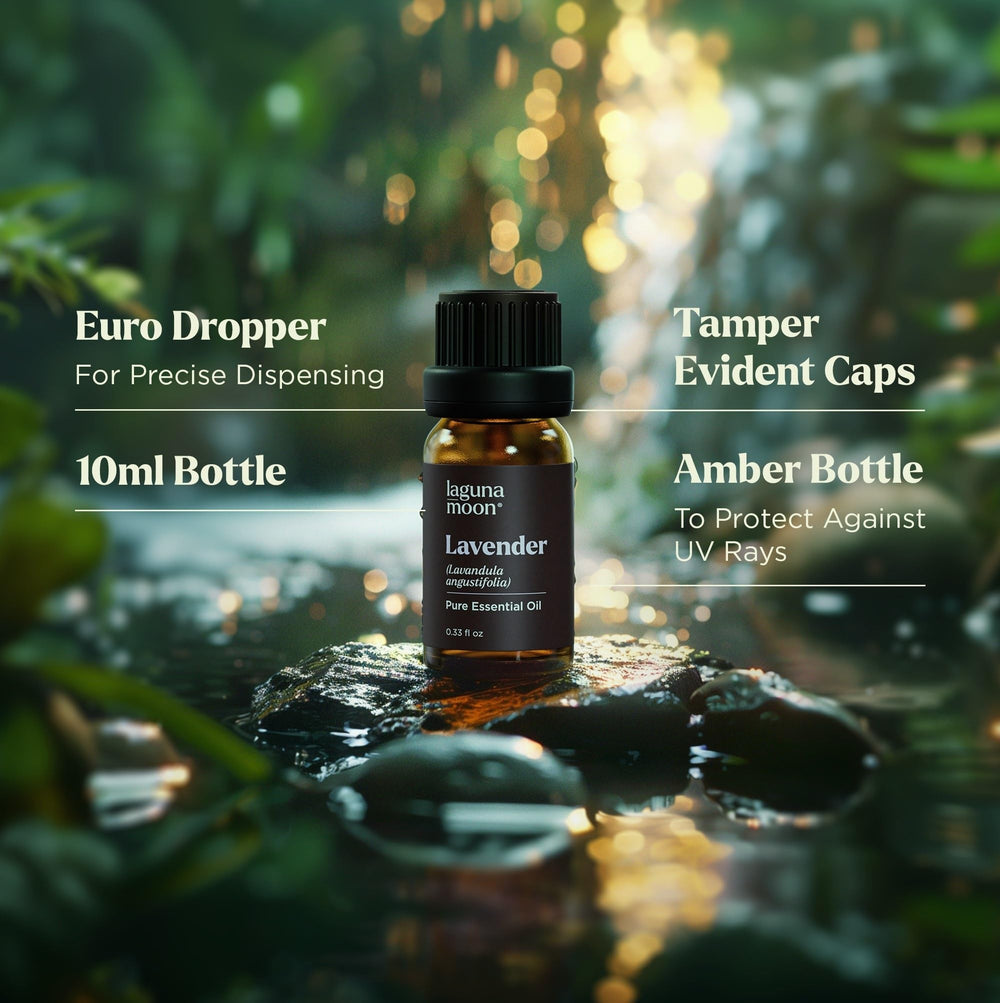 Lagunamoon orange oil bottle for sunny, inviting diffusions.