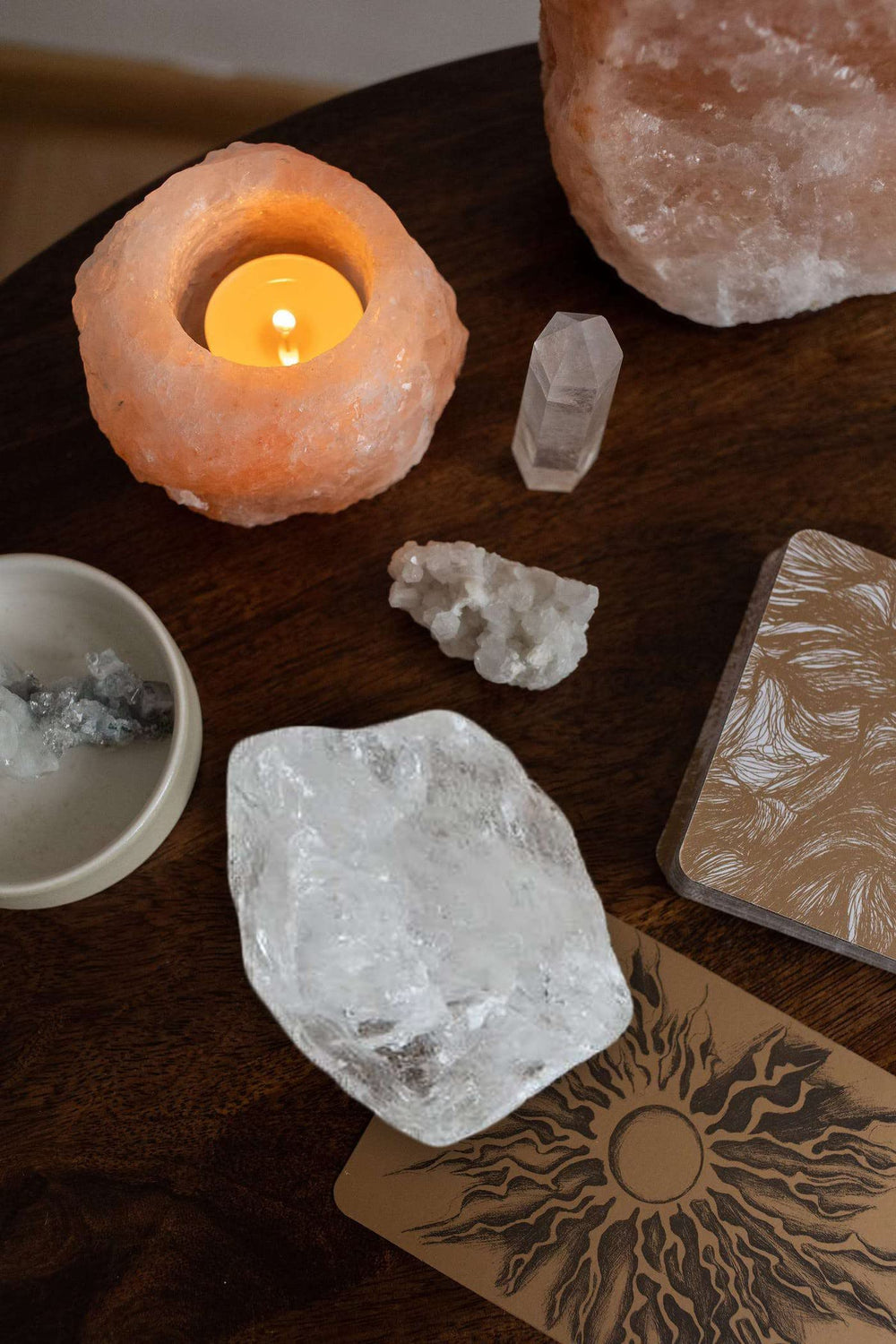 LAIDANLA Clear Quartz raw stone set arranged for display and home decor.