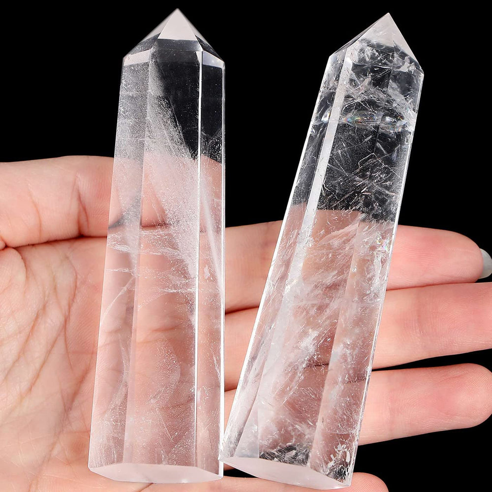 LAIDANLA clear quartz wand hexagonal point for focused energy