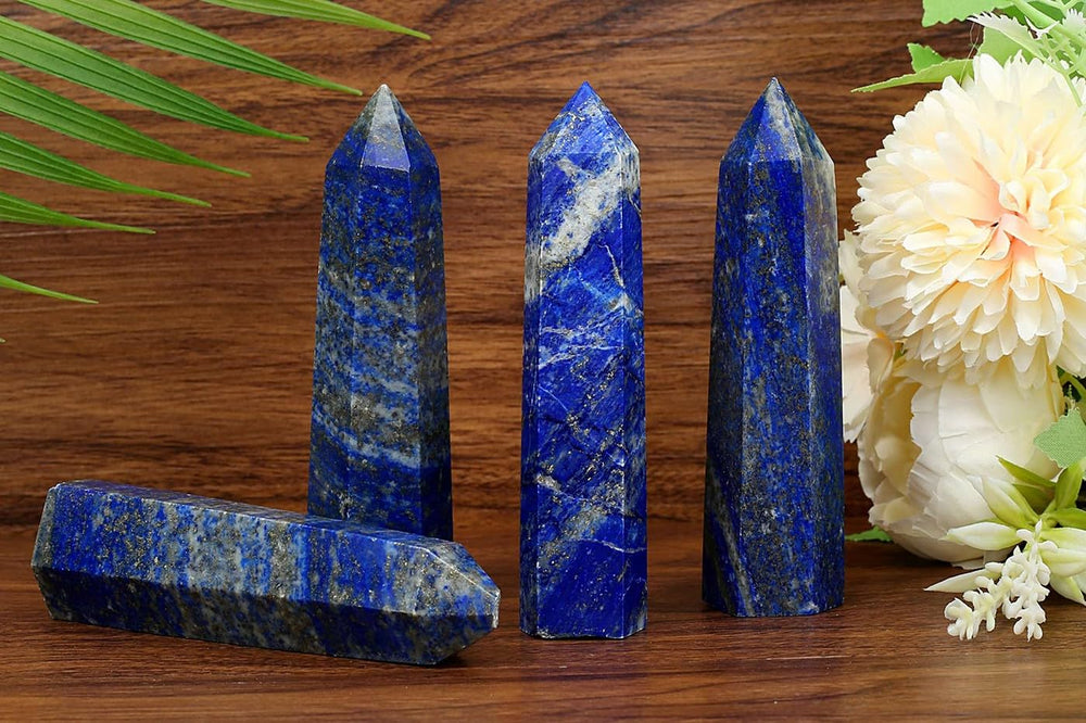 LAIDANLA Lapis Lazuli Wand – hexagonal point for chakra energy channeling