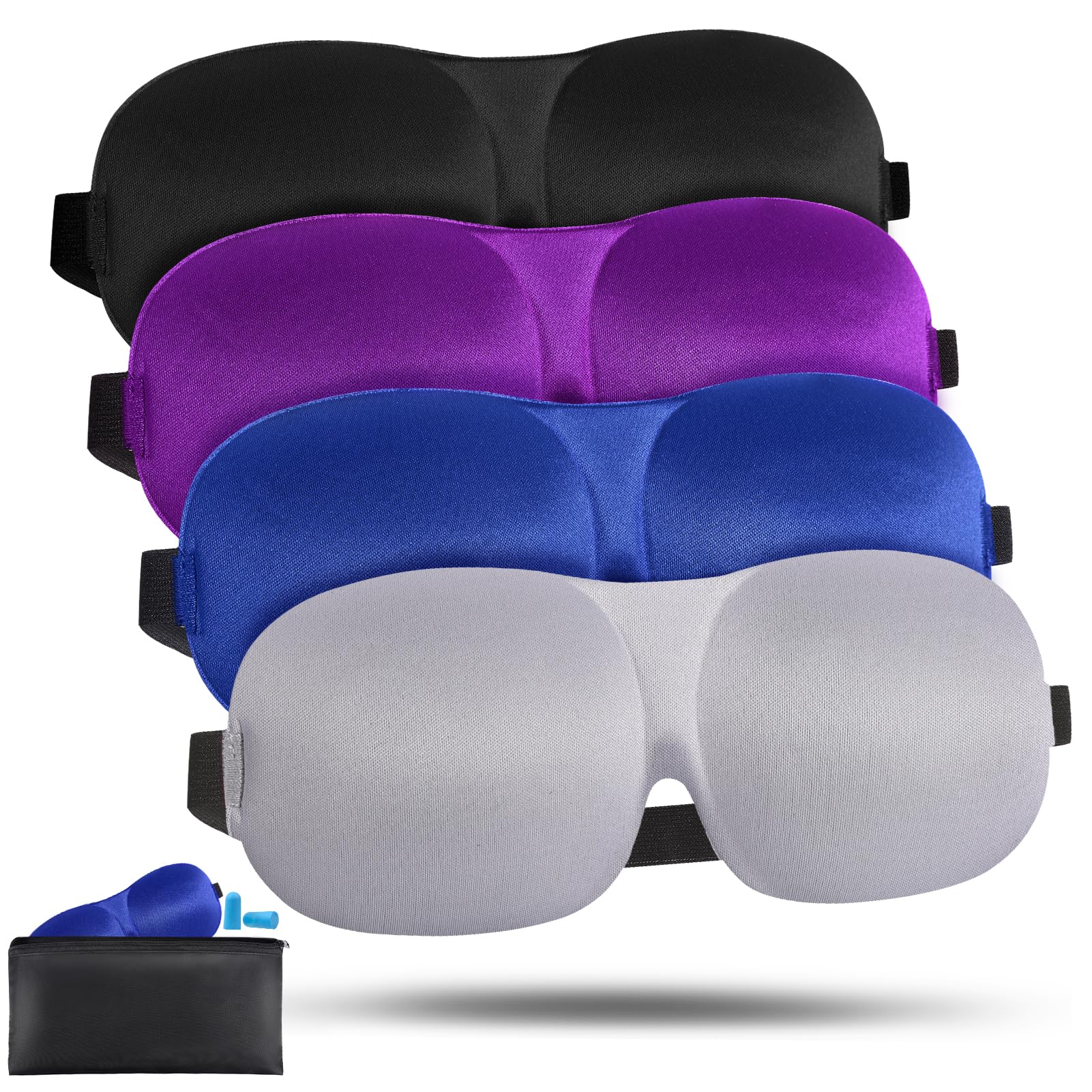 Lainlight 4-pack sleep masks with blackout for restful naps