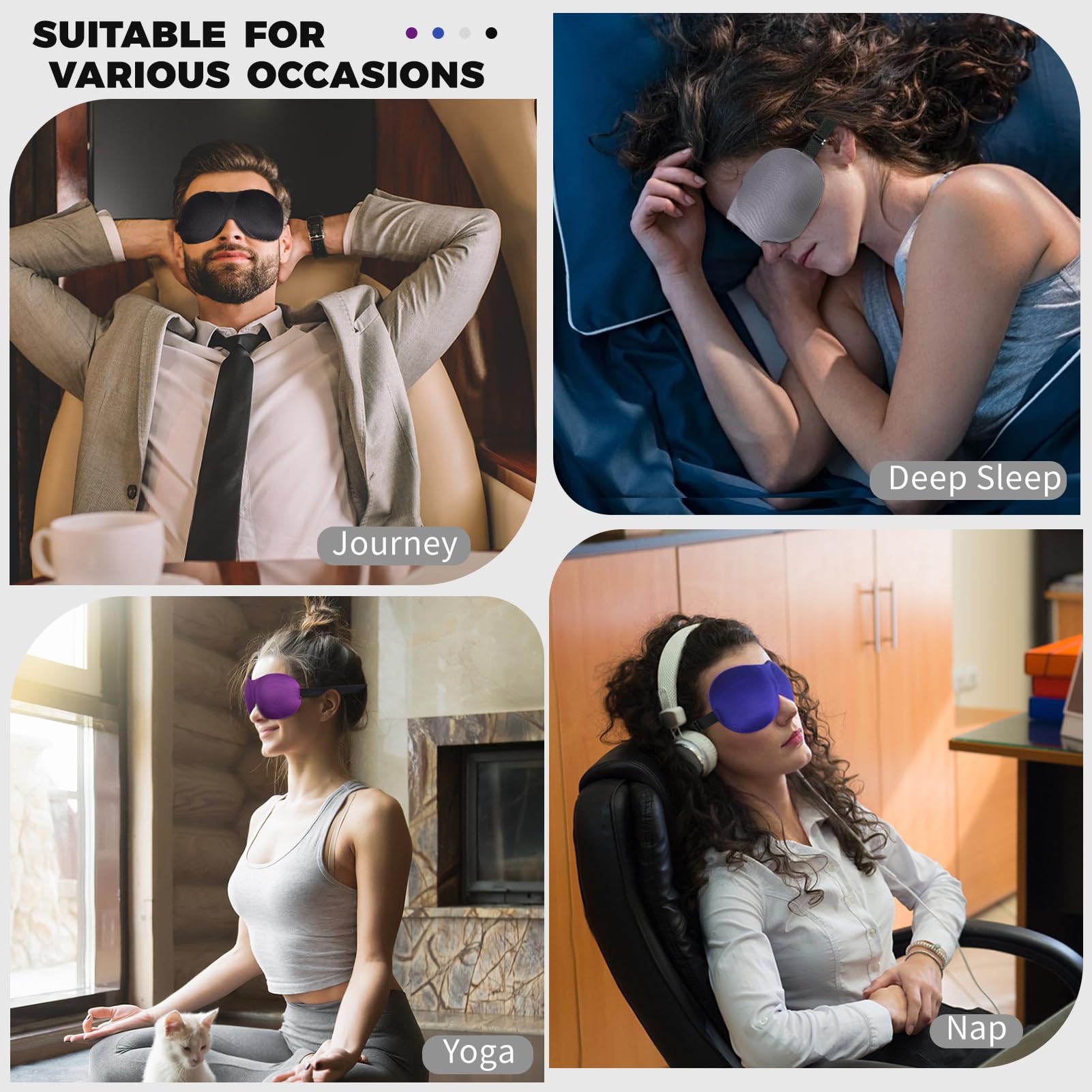 Lainlight 3D contour mask designed for side sleepers and eyelash comfort