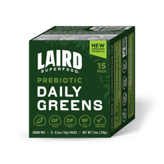 Laird Superfood Prebiotic Daily Greens packaging front for easy daily nutrition.