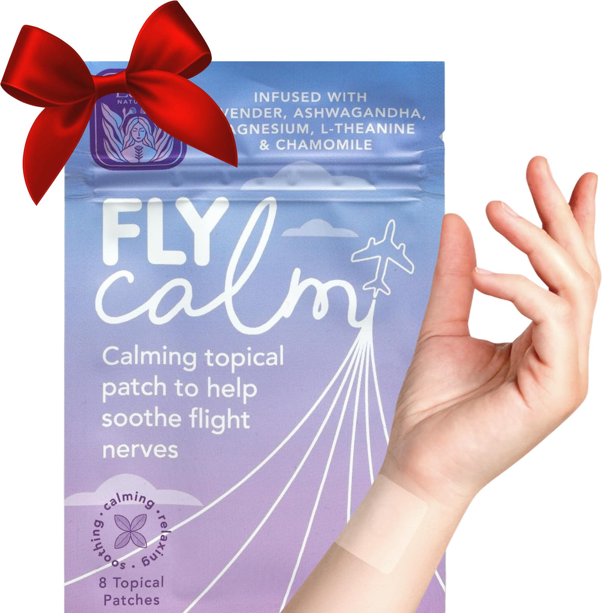 Laki Naturals Fly Calm Patch pack in travel-friendly box for stress relief