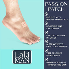 Laki Naturals Passion Patch for Men worn discreetly under clothing for on the go vitality