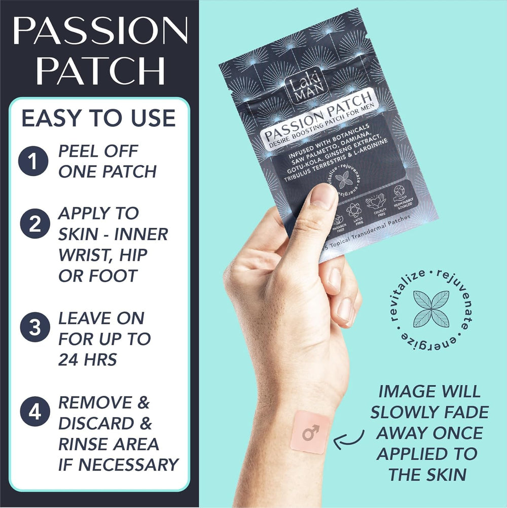 Laki Naturals Passion Patch for Men uses a plant based formula for everyday wellness