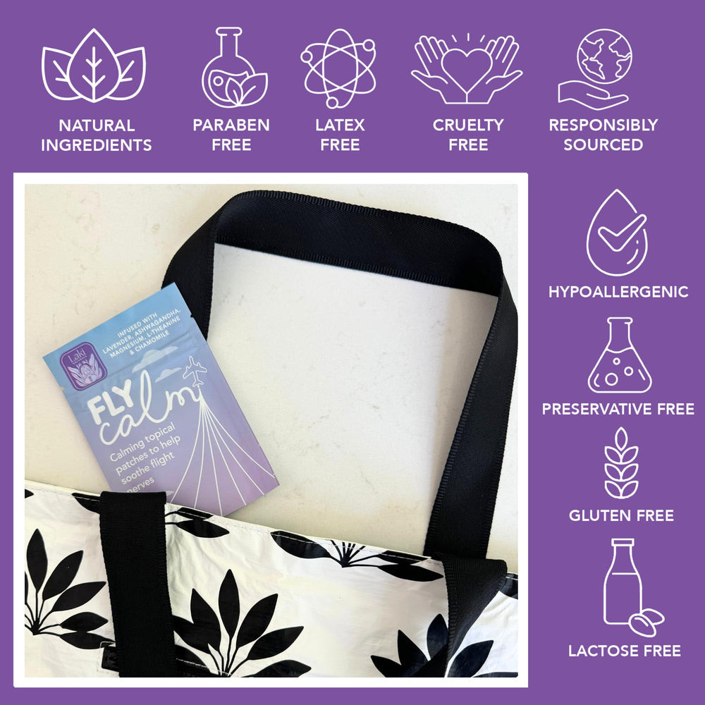 Laki Naturals patch on inner wrist demonstrates discreet relief